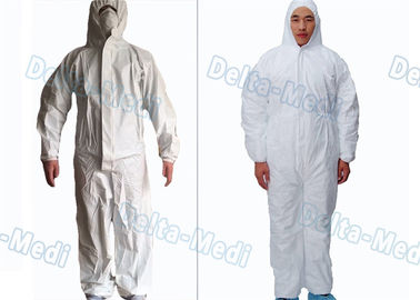 Αδιάβροχο αναπνεύσιμο μίας χρήσης προστατευτικό βαμβάκι φορμών πλεκτό/ελαστικό άσπρο χρώμα μανσετών
