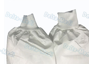 Αδιάβροχο αναπνεύσιμο μίας χρήσης προστατευτικό βαμβάκι φορμών πλεκτό/ελαστικό άσπρο χρώμα μανσετών