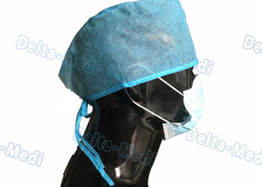 Δεσμοί στην πίσω μπλε απόδειξη σκόνης καλυμμάτων PP μίας χρήσης χειρουργική με το ράψιμο του νήματος