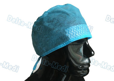 Μπλε μίας χρήσης καλύμματα χειρούργων, μίας χρήσης χειρουργικά καπέλα PP/SMS με Sweatband