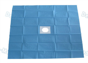 Αποστειρωμένη μπλε μίας χρήσης χειρουργική Drapes χρησιμότητα SMS Drape με την αυλακωμένη τρύπα/κολλητική ταινία