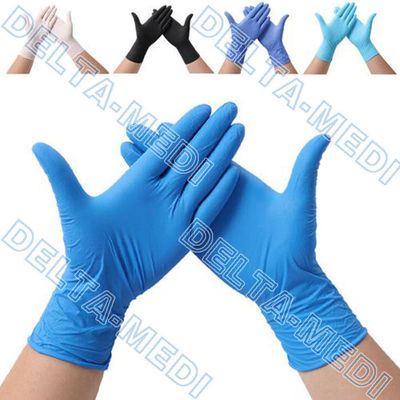 Άσπρα γόνιμα κονιοποιημένα γάντια εξέτασης νιτριλίων