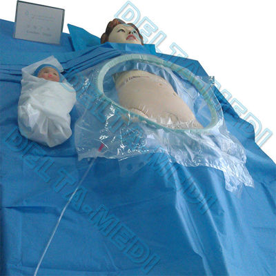 Απορροφητικό Ενισχυμένο 40g - 60g SP / SMS / SMMS / SMMMS C-Section Χειρουργική κουρτίνα για καισαρική τομή με συλλογή