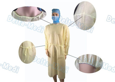 PP ανοικτό κίτρινο μίας χρήσης απομόνωσης ιματισμός χειρουργικών επεμβάσεων εσθήτων προστατευτικός