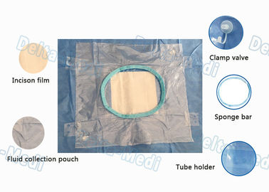 Μίας χρήσης χειρουργικό Γ - τα πακέτα τμημάτων, μαιευτικό πακέτο ενσωμάτωσαν τη ρευστή τσάντα συλλογής με τον κάτοχο καλωδίων