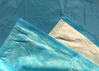 Υπερηχητικό μπλε χρώμα σεντονιών ραφών μίας χρήσης με την καλή συγγένεια δερμάτων, απόδειξη νερού, χρήση εξέτασης