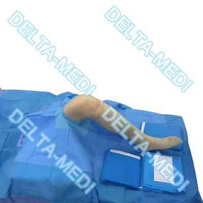 Μπλε μίας χρήσης χειρουργικά πακέτα PE PP γύρω από το άνοιγμα με το μίας χρήσης πακέτο Arthroscopy γονάτων SMF